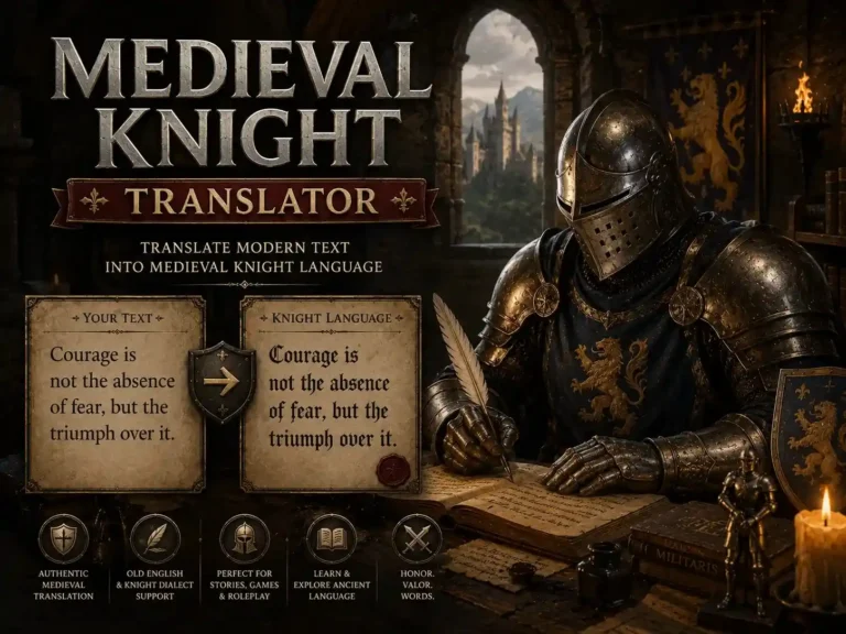 Free medieval knight translator — convert text to knightly speech