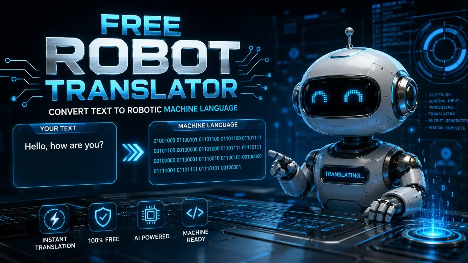 Free robot translator — convert text to robotic machine language