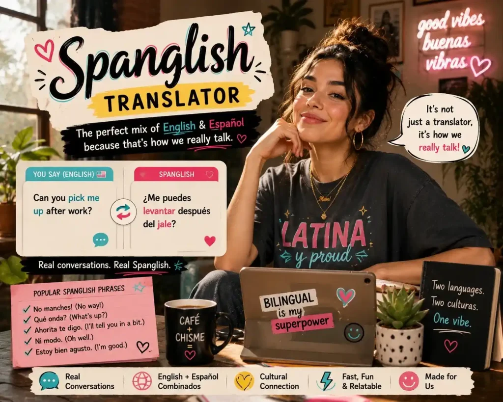Free Spanglish translator — convert text to natural English Spanish mix