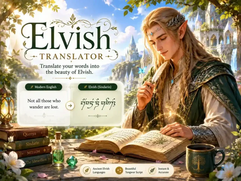 Free Elvish translator — convert English to Tolkien Elvish language